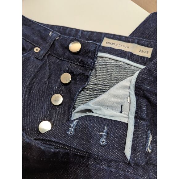 Asos Womens Jeans Sz 4Wide leg,Button fly,Dark Navy see Meas - Picture 8 of 9